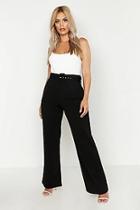 Boohoo Plus High Waist Belted Trousers