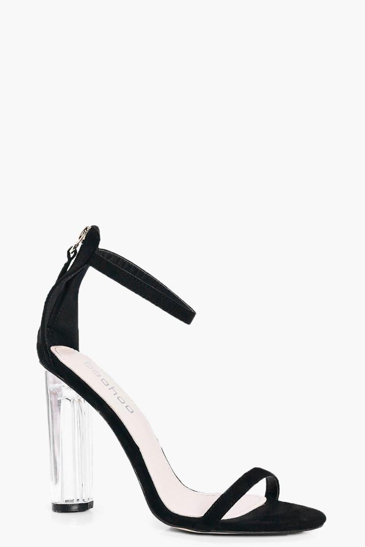 Boohoo Lizzie Clear Heel Two Part Black