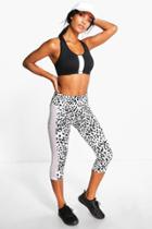 Boohoo Evie Fit Spot Print Performance Running Legging White