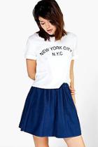 Boohoo Emily Pull-on Denim Skater Skirt