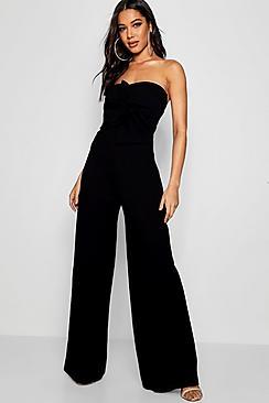 Boohoo Twist Bandeau Culotte Jumpsuit