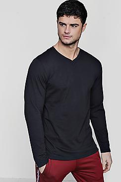 Boohoo Long Sleeve V-neck T-shirt