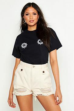 Boohoo Tall Sun And Moon Horoscope Placement T-shirt