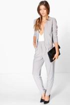 Boohoo Eloise Pleat Front Pocket Crepe Trouser Grey
