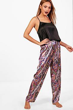 Boohoo Alice Satin Paisley Trouser & Cami Set