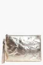 Boohoo Ella Boutique Distressed Leather Clutch
