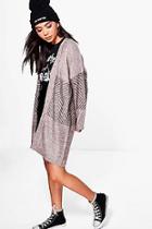 Boohoo Charlotte Chevron Knit Cardigan