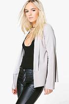 Boohoo Petite Leanne Split Sleeve Panel Front Blazer