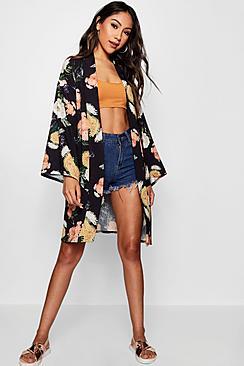 Boohoo Abbie Floral Print Kimono
