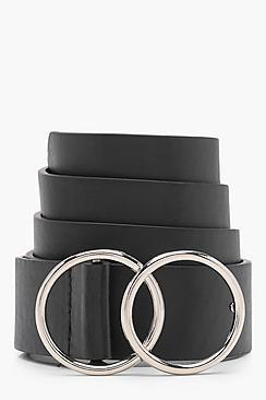 Boohoo Hannah Double Ring Boyfriend Belt