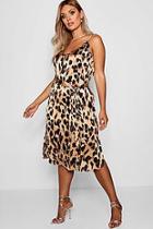 Boohoo Plus Libby Leopard Print Strappy Midi Dress