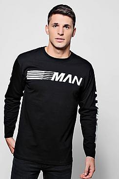 Boohoo Man Racing Long Sleeve T-shirt