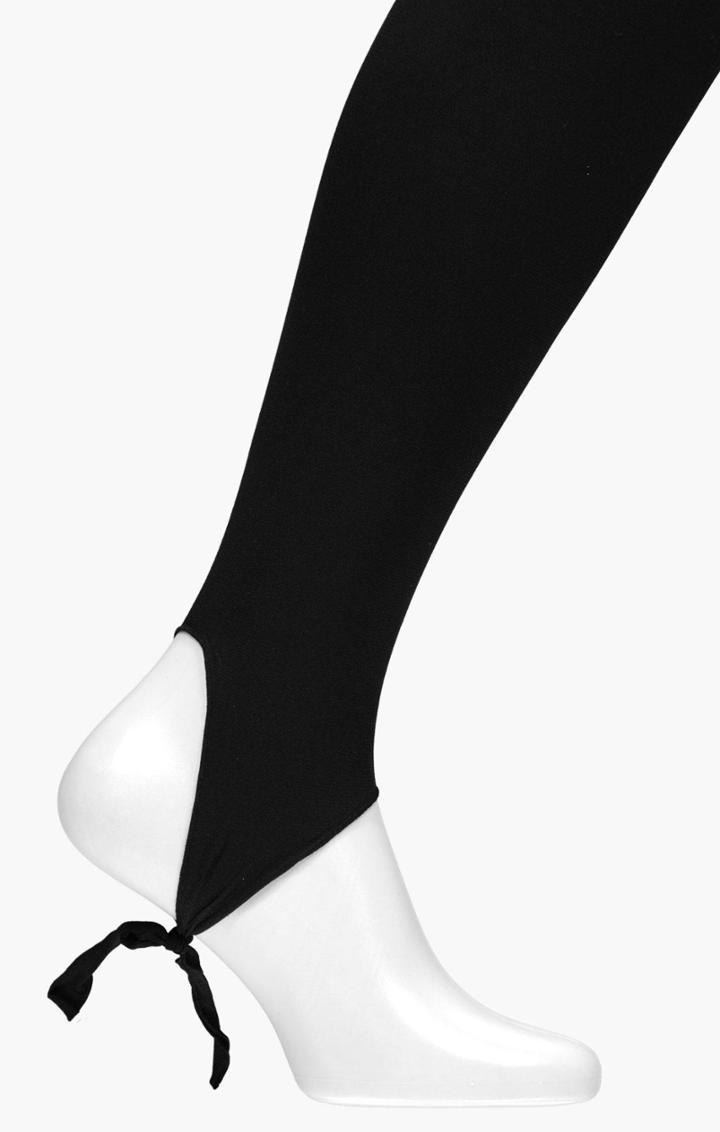 Boohoo Annabelle Tie Ankle Footless Tights Black