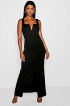 Boohoo V Bar Plunge Maxi Dress