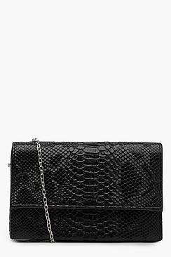 Boohoo Lily Snake Structured Cross Body