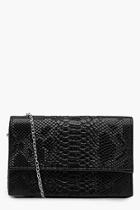 Boohoo Lily Snake Structured Cross Body
