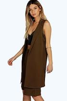 Boohoo Lois Sleeveless Waffle Duster