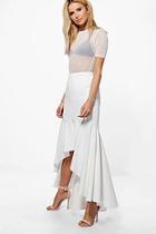 Boohoo Raya High Low Hem Crepe Maxi Skirt