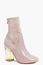 Boohoo Melissa Clear Heel Boot Nude