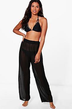 Boohoo Eliza Wide Leg Beach Trouser