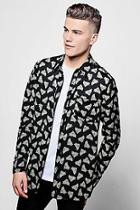 Boohoo Printed Long Sleeve Viscose Shirt