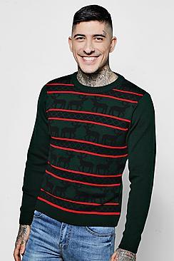 Boohoo Reindeer Jacquard Fairisle Jumper
