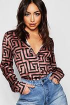 Boohoo Geometric Print Shirt