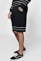 Boohoo Satorial Mid Jersey Shorts With Gold Taping Co-ord