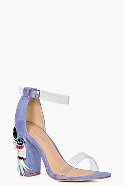 Boohoo Grace Embellished Block Heel Sandal