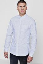 Boohoo White Slub Long Sleeve Shirt