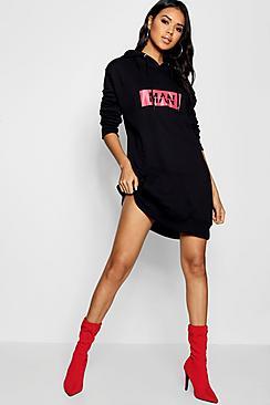 Boohoo Melody Longline Man Slogan Hoody