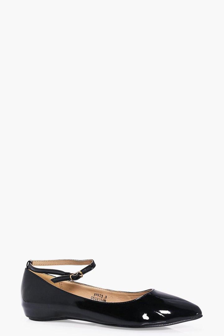 Boohoo Rebecca Pointed Ballet Black