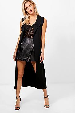 Boohoo Jasmine Waterfall Sleeveless Duster