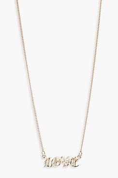 Boohoo Shannon Love Slogan Necklace