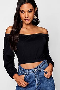Boohoo Off The Shoulder Ruched Top
