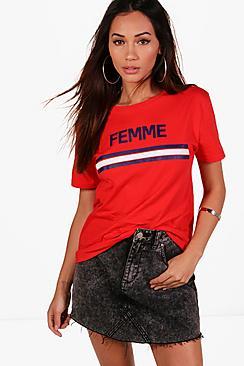 Boohoo Petite Emily Femme Slogan Tee