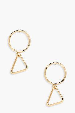 Boohoo Nicole Geometric Circle And Triangle Earrings