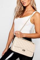 Boohoo Pu Square Quilted Cross Body