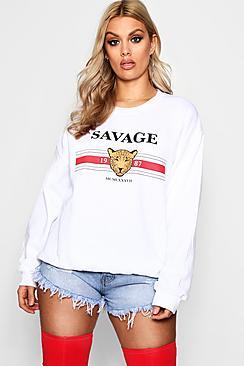 Boohoo Plus Ashleigh Savage Oversized Sweat