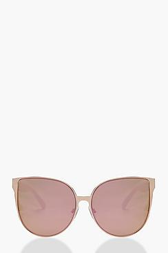 Boohoo Mirrored Retro Lens Sunglasses