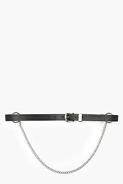 Boohoo Laila Ring And Chain Boyfriend Belt