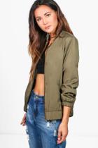 Boohoo Abigail Lightweight Bomber Jacket Khaki