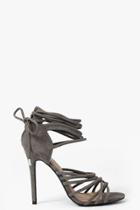 Boohoo Lila Multi Strap Wrap Tie Stiletto Khaki