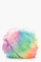 Boohoo Jodie Multi Colour Fur Cross Body Bag