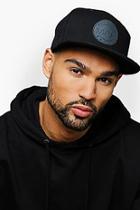 Boohoo Flat Peak Rubber Man Patch Cap