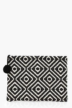 Boohoo Annabel Oversized Aztec Clutch