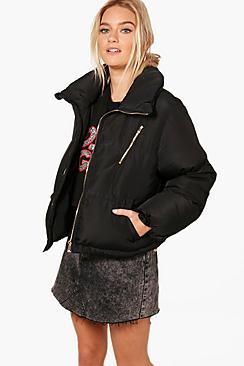 Boohoo Charlie Funnel Neck Padded Jacket