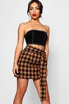 Boohoo Belted A Line Check Woven Mini Skirt