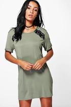 Boohoo Vivienne Side Lace Up T-shirt Dress