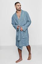Boohoo Grey Dressing Gown In Towelling